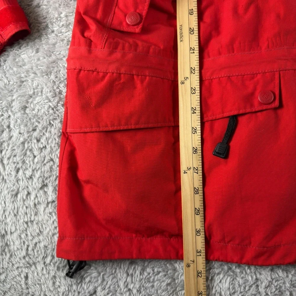Columbia Sportswear Ascent Omni-Tech Parka Jacket Mens XL Red‎ Black Vintage